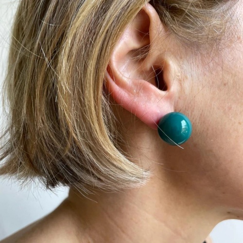 Teal Orb Earrings by Sixton London